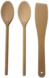 Houten lepels en spatel set
